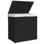 Voir la diapositive 4 : VIDAXL Panier a linge avec 2 sections noir 53x35x57 cm resine tressee