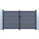 Habitat et Jardin Portail aluminium semi ajouré  Julien  - 300 x 120 cm - Gris