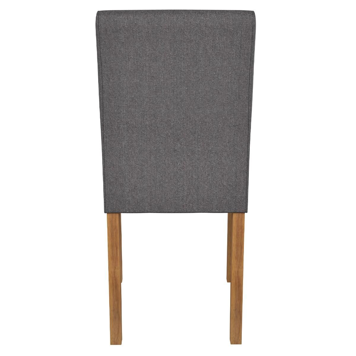 Rendez vous déco Lot de 2 chaises en tissu gris foncé et pieds en bois d'hévéa - Havane