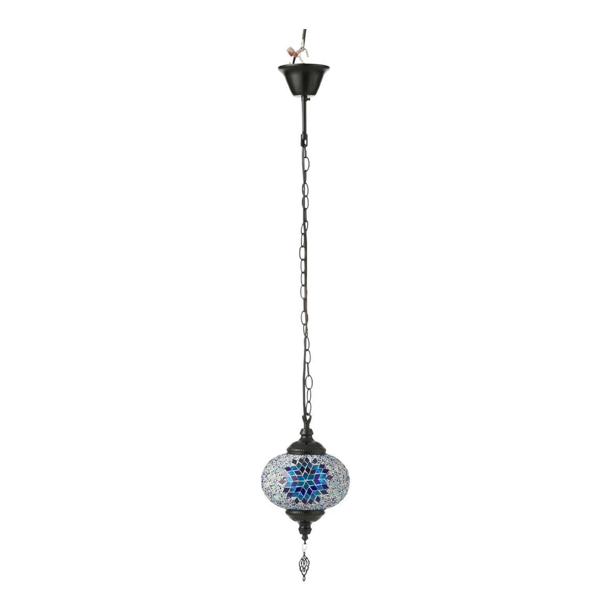 J-LINE Lampe Suspension Mosaïque  Neal  18cm Bleu