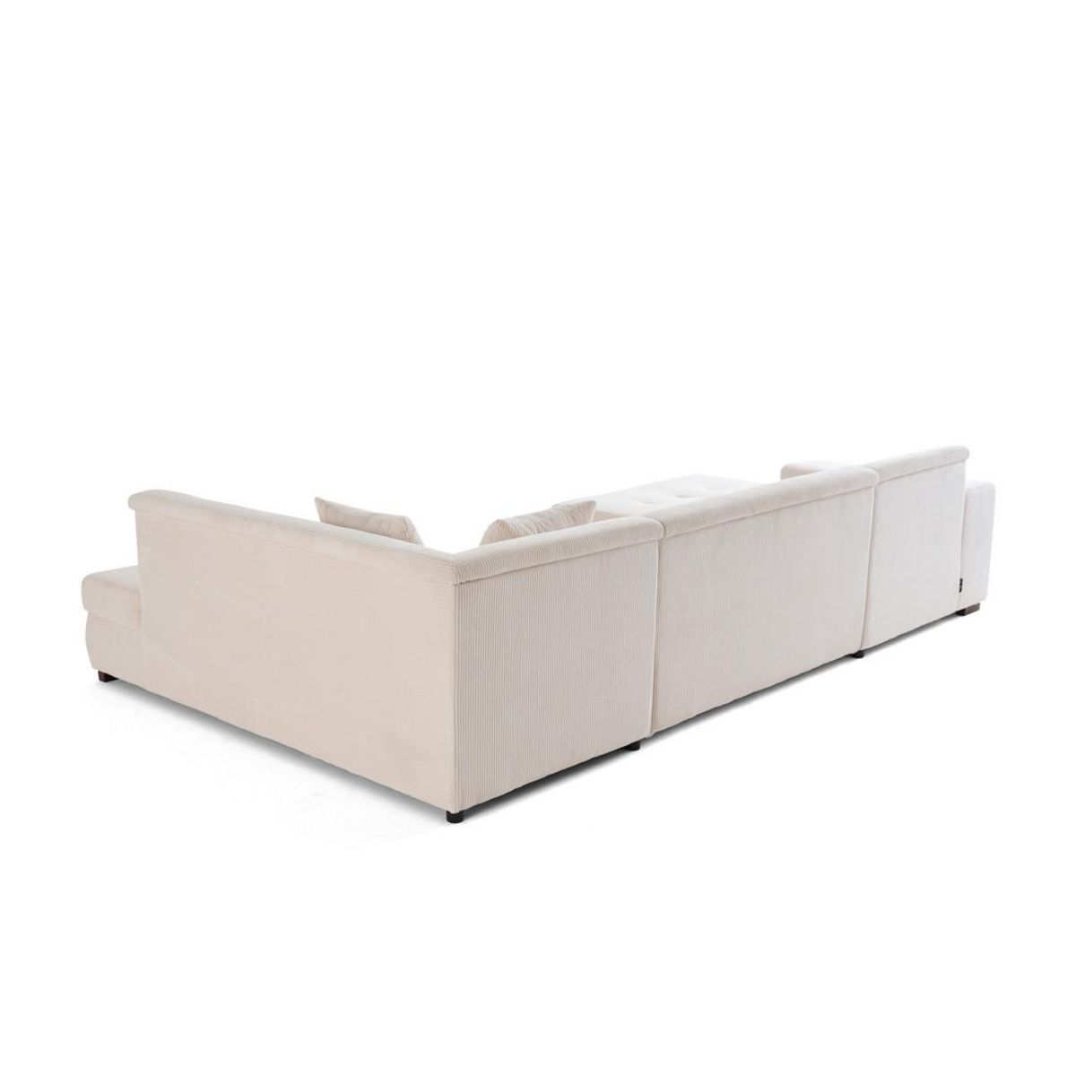 LISA DESIGN Vermont - canapé panoramique d'angle droit - 7 places - en velours côtelé