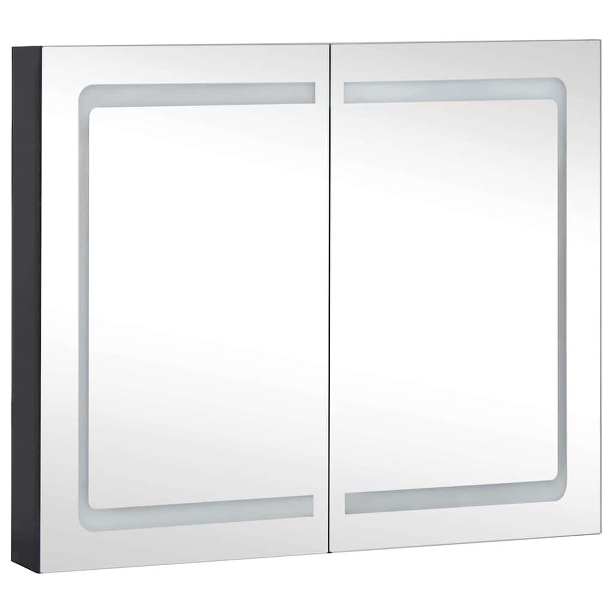 Voir la diapositive 4 : VIDAXL Amoire de salle de bain avec miroir Anthracite 80 x 12 x 68 cm