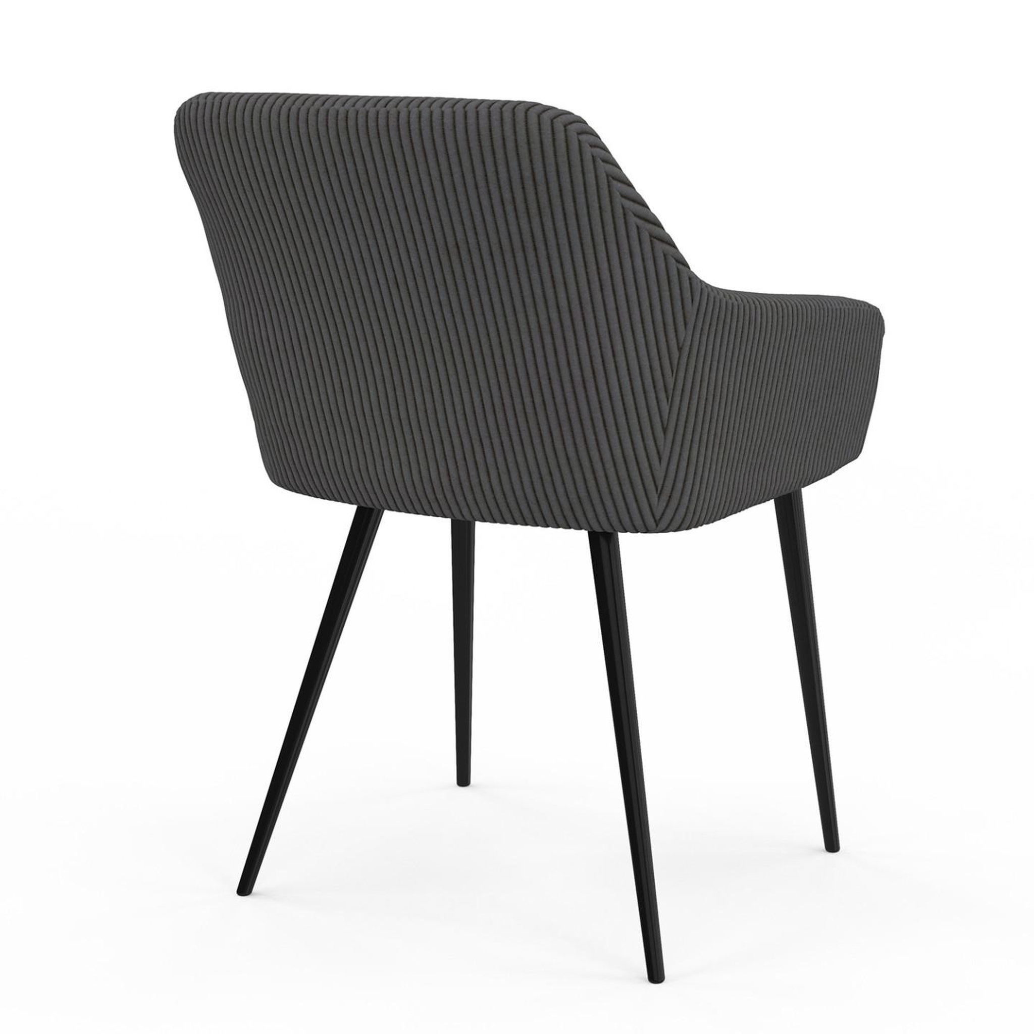 Voir la diapositive 4 : ID MARKET Lot de 2 chaises de salle à manger, fauteuils de table jany en velours côtelé gris
