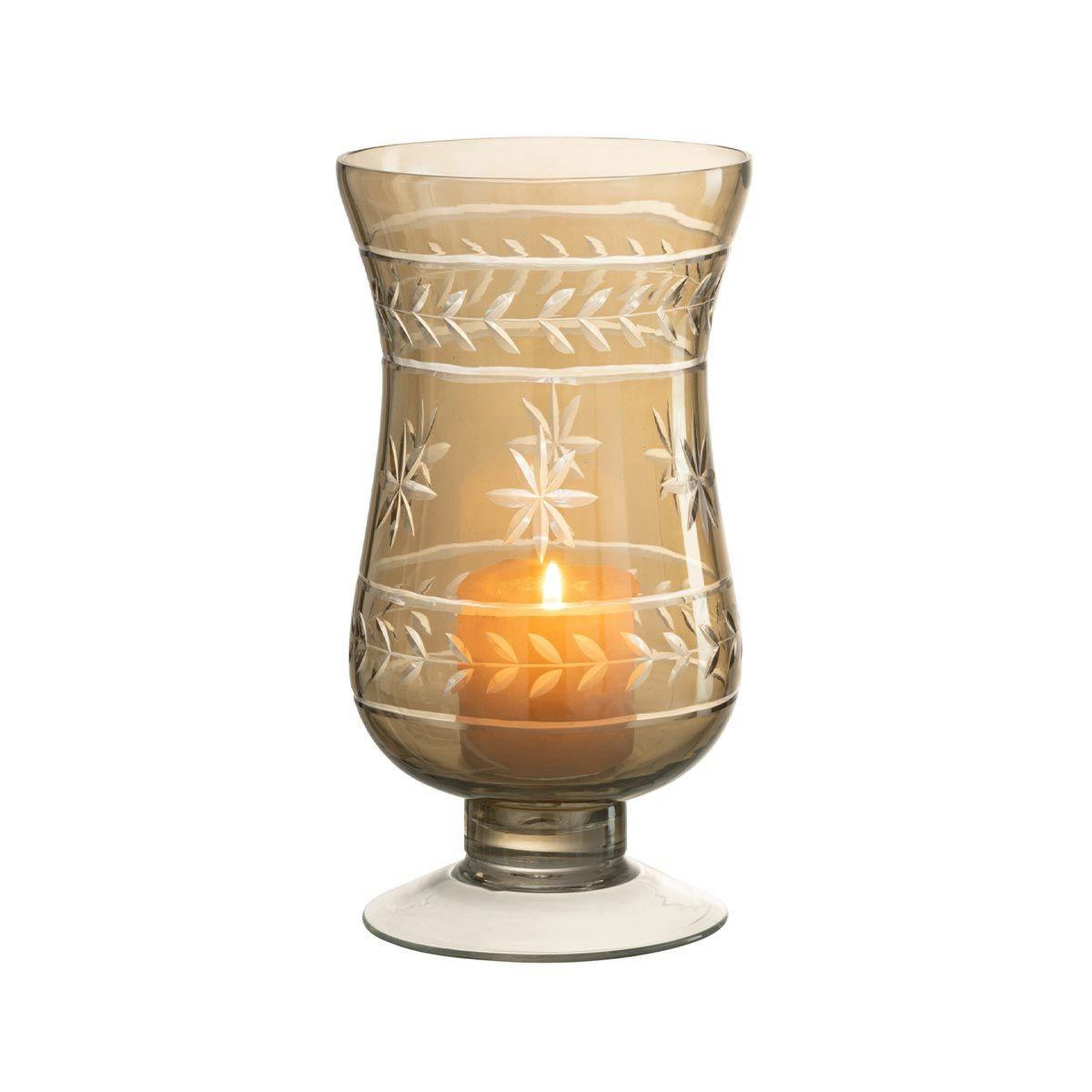 Voir la diapositive 2 : J-LINE Vase tige étoile  anastasia  22cm greige