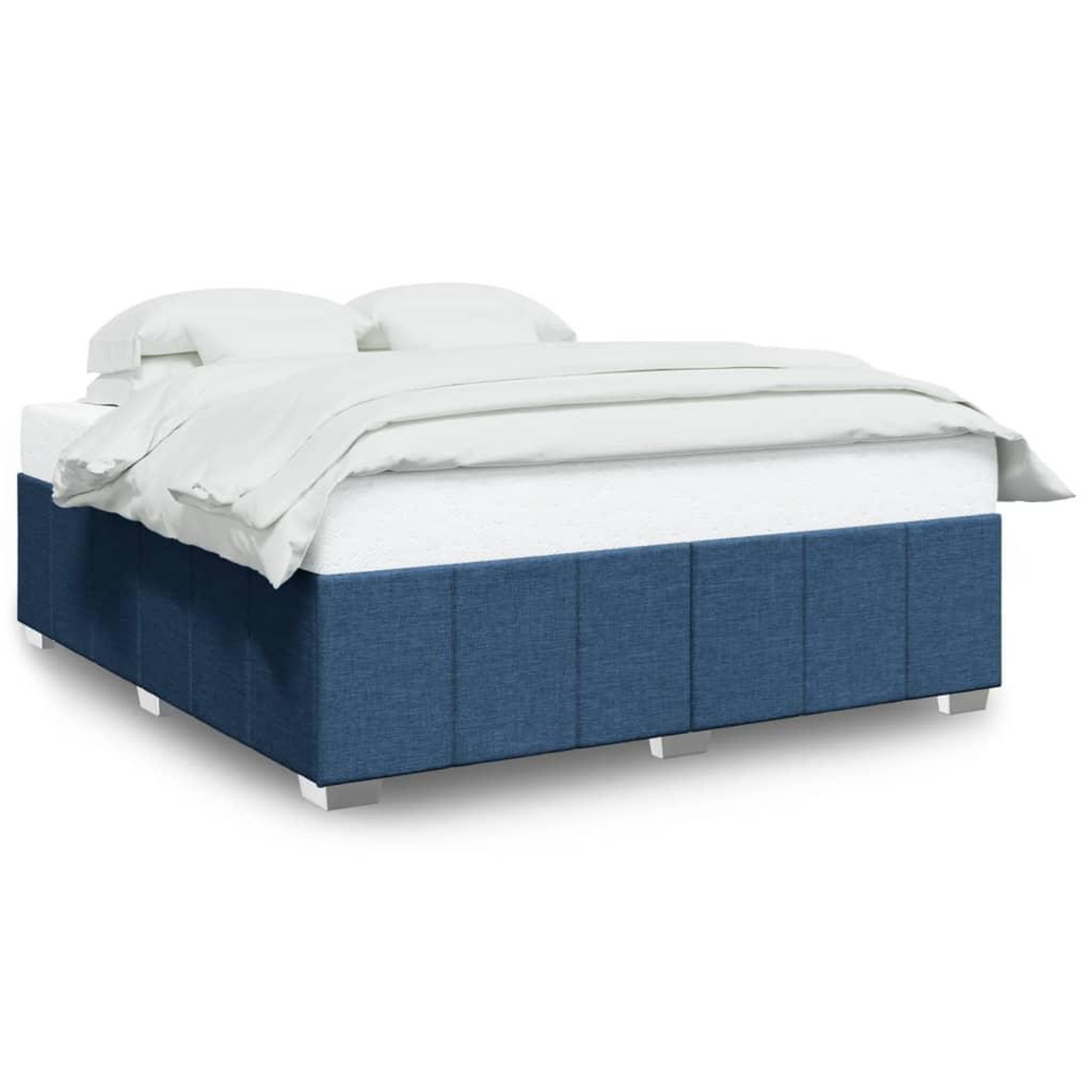 Voir la diapositive 2 : VIDAXL Cadre de lit sans matelas bleu 200x200 cm tissu