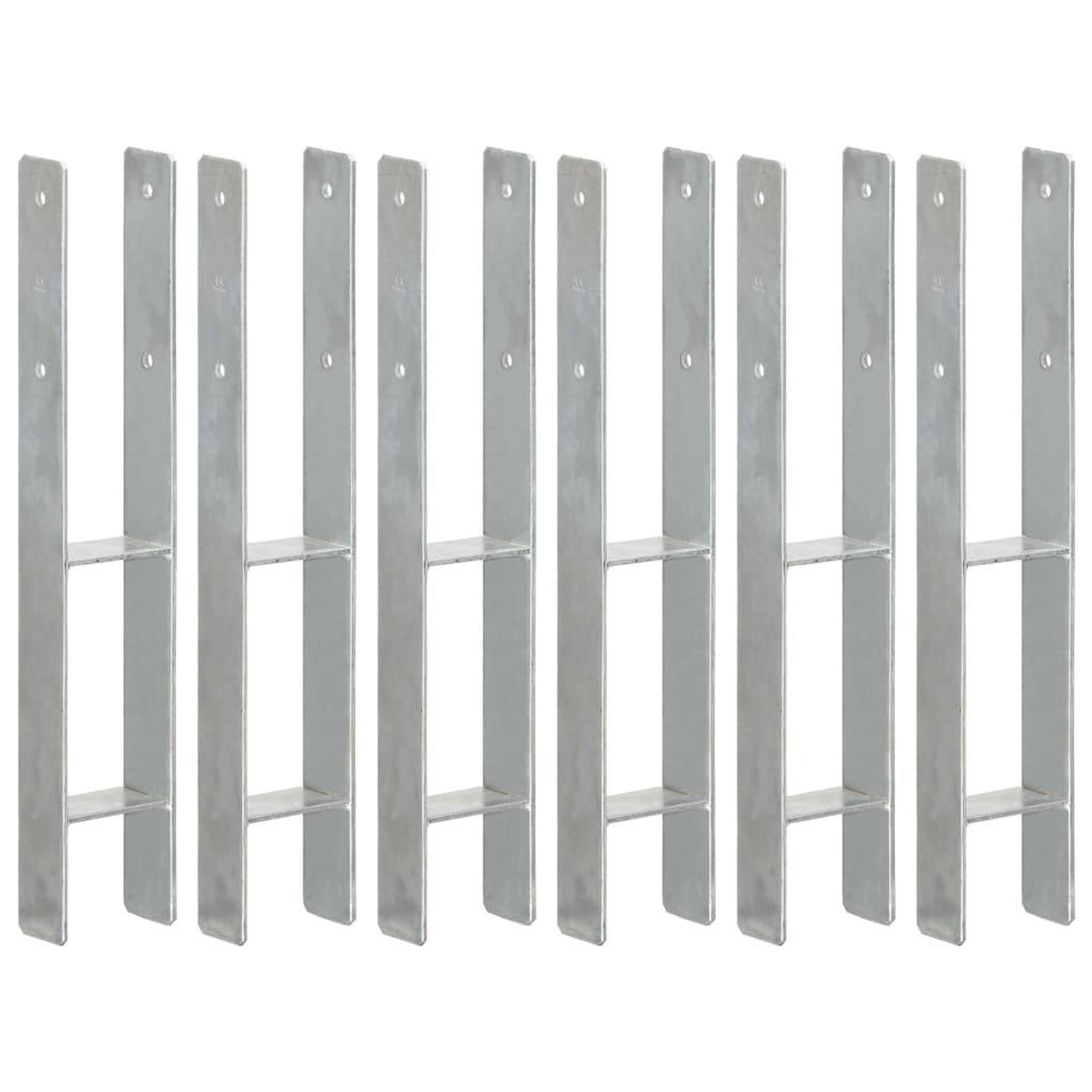 VIDAXL Piquets de cloture 6 pcs Argente 9x6x60 cm Acier galvanise