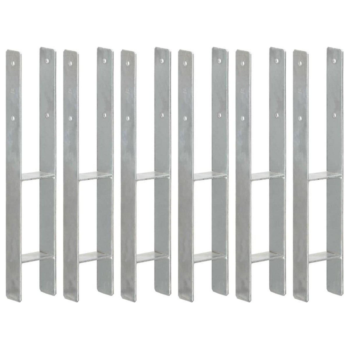 VIDAXL Piquets de cloture 6 pcs Argente 9x6x60 cm Acier galvanise