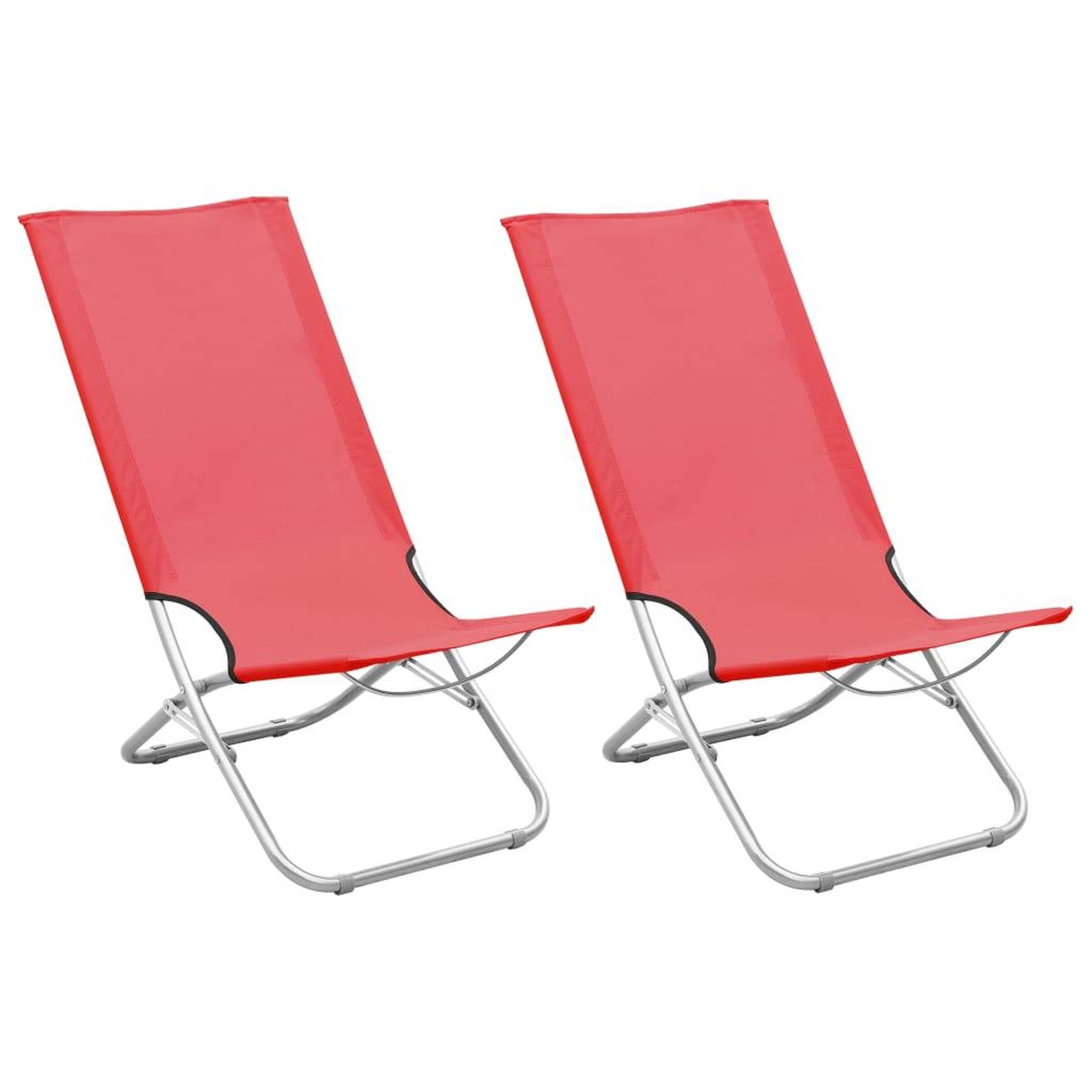 Voir la diapositive 1 : VIDAXL Chaises de plage pliables lot de 2 Rouge Tissu