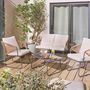 Voir la diapositive 2 : SWEEEK Salon de jardin métal et résine plastique effet corde, 4 places