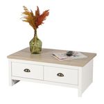 FORNORD Table basse avec 2 tiroirs VIRGINIA