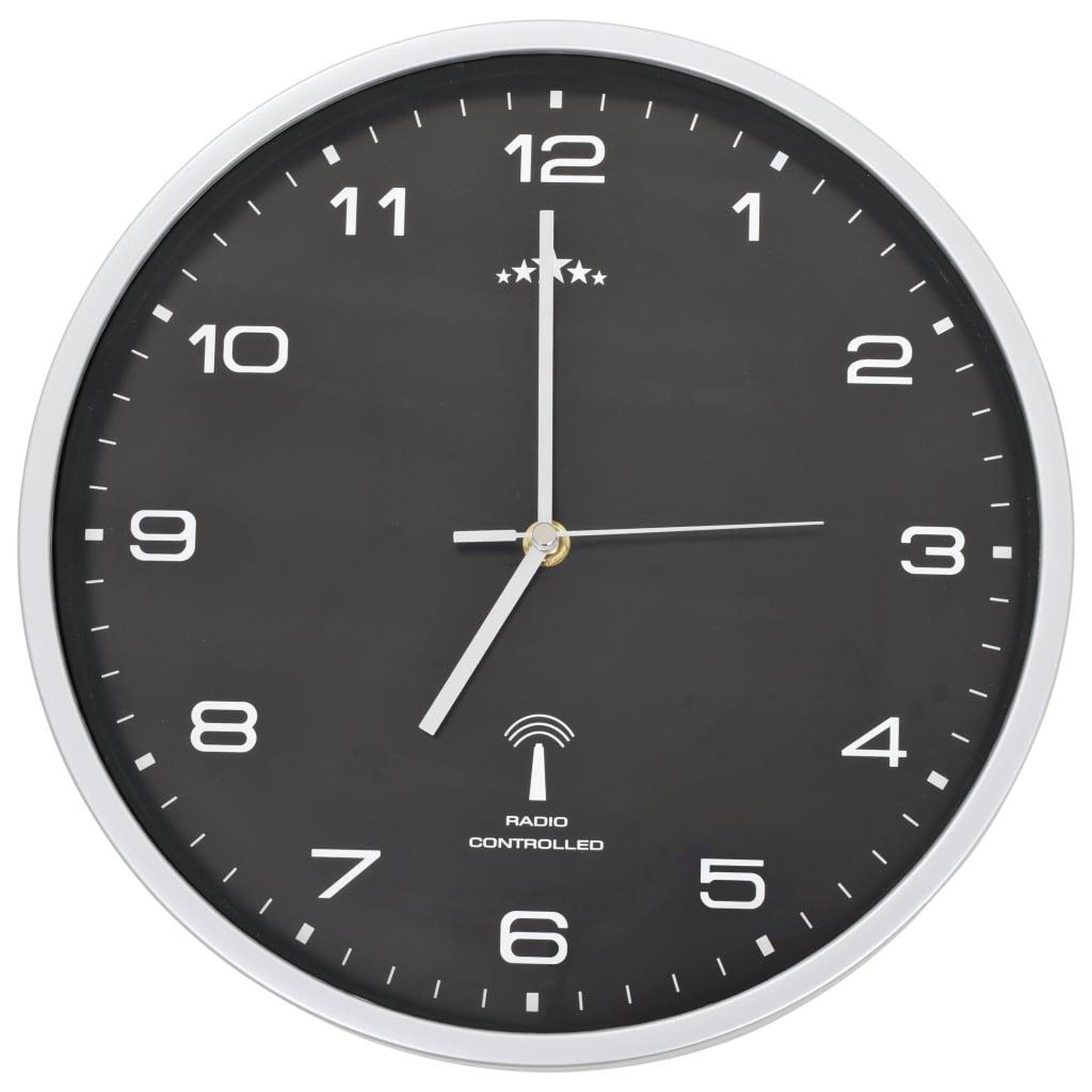Voir la diapositive 3 : VIDAXL Horloge murale radioguidee avec mouvement a quartz 31 cm Noir