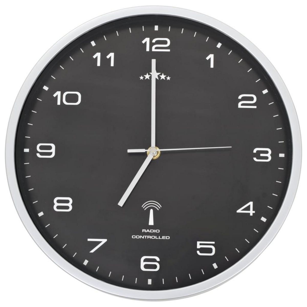 VIDAXL Horloge murale radioguidee avec mouvement a quartz 31 cm Noir