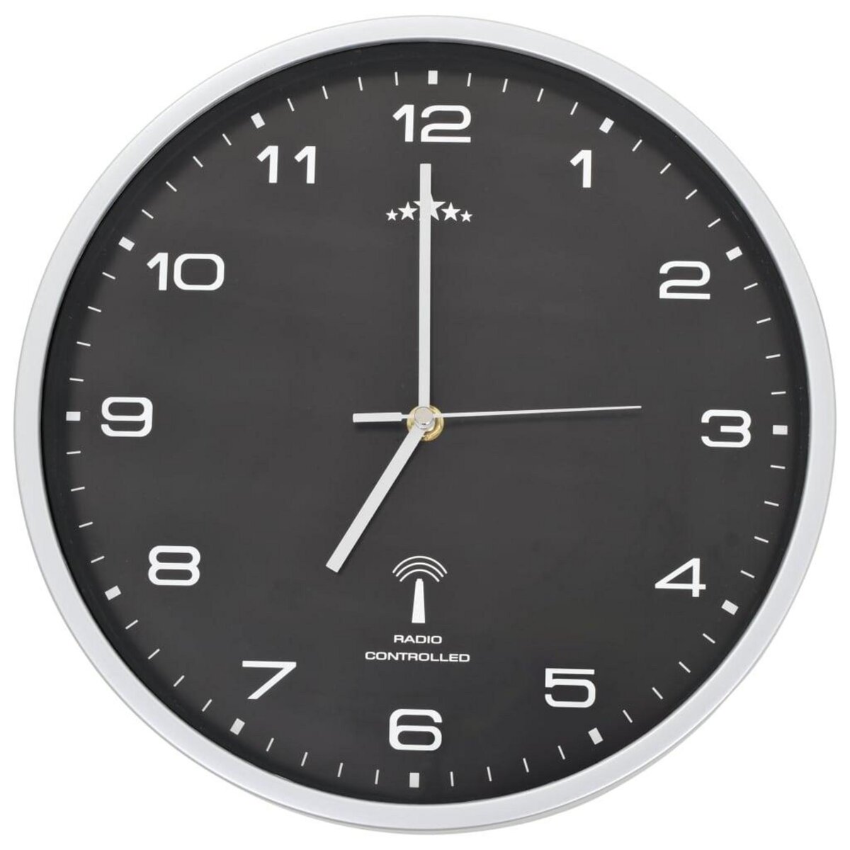VIDAXL Horloge murale radioguidee avec mouvement a quartz 31 cm Noir