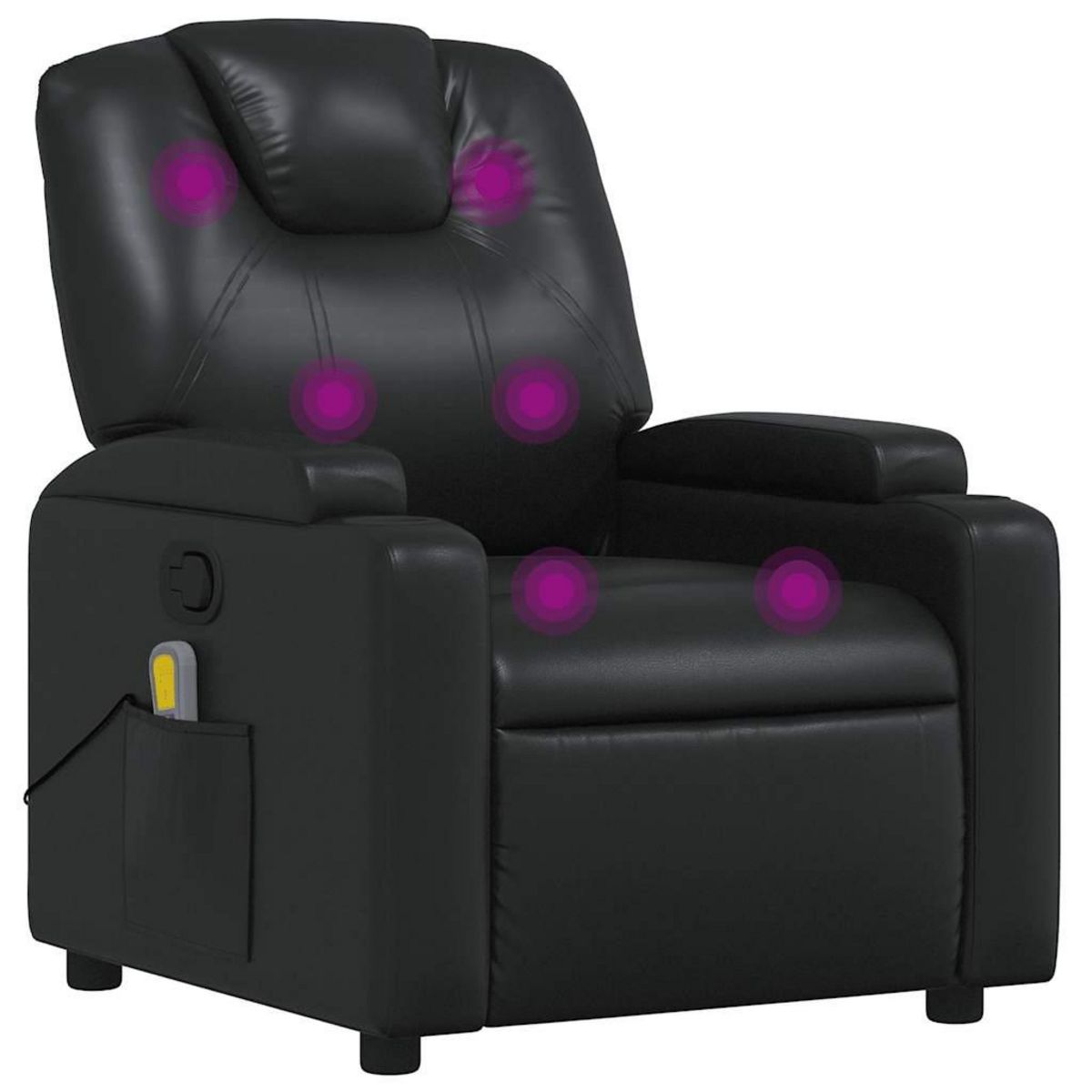 VIDAXL Fauteuil de massage inclinable Noir Similicuir