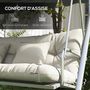 Voir la diapositive 6 : OUTSUNNY Ensemble de 4 coussins d'extérieur pour balancelle crème