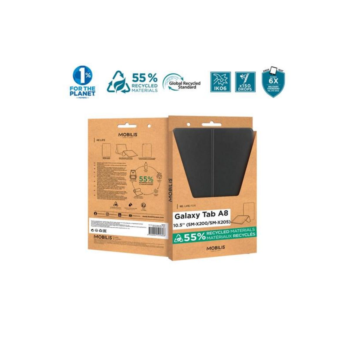 MOBILIS Accessoires Tablette Mobilis RE LIFE Etui pour Samsung Galaxy Tab A8 10.5 Noir