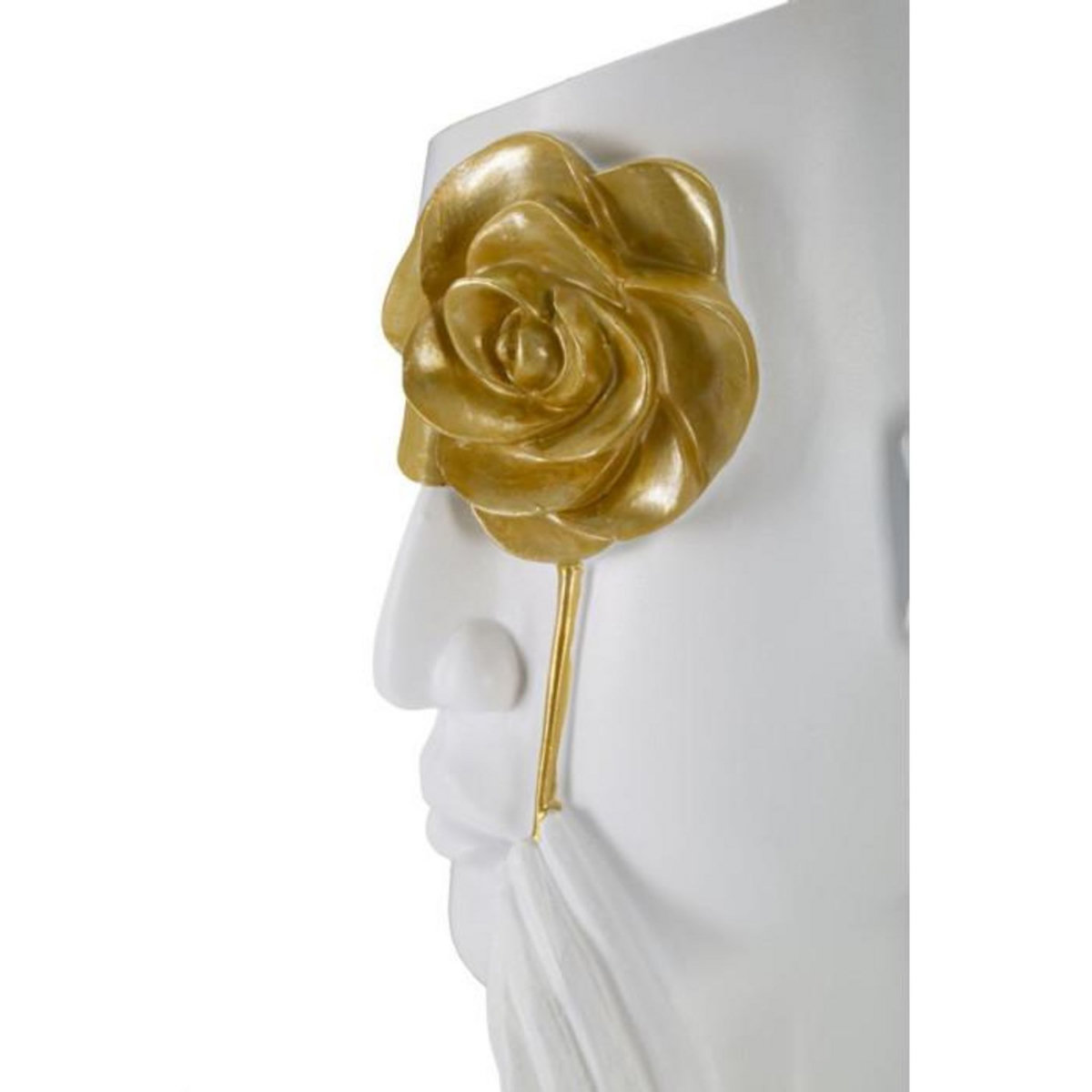 Paris Prix Vase Déco Visage en Résine  Fiore  27cm Blanc