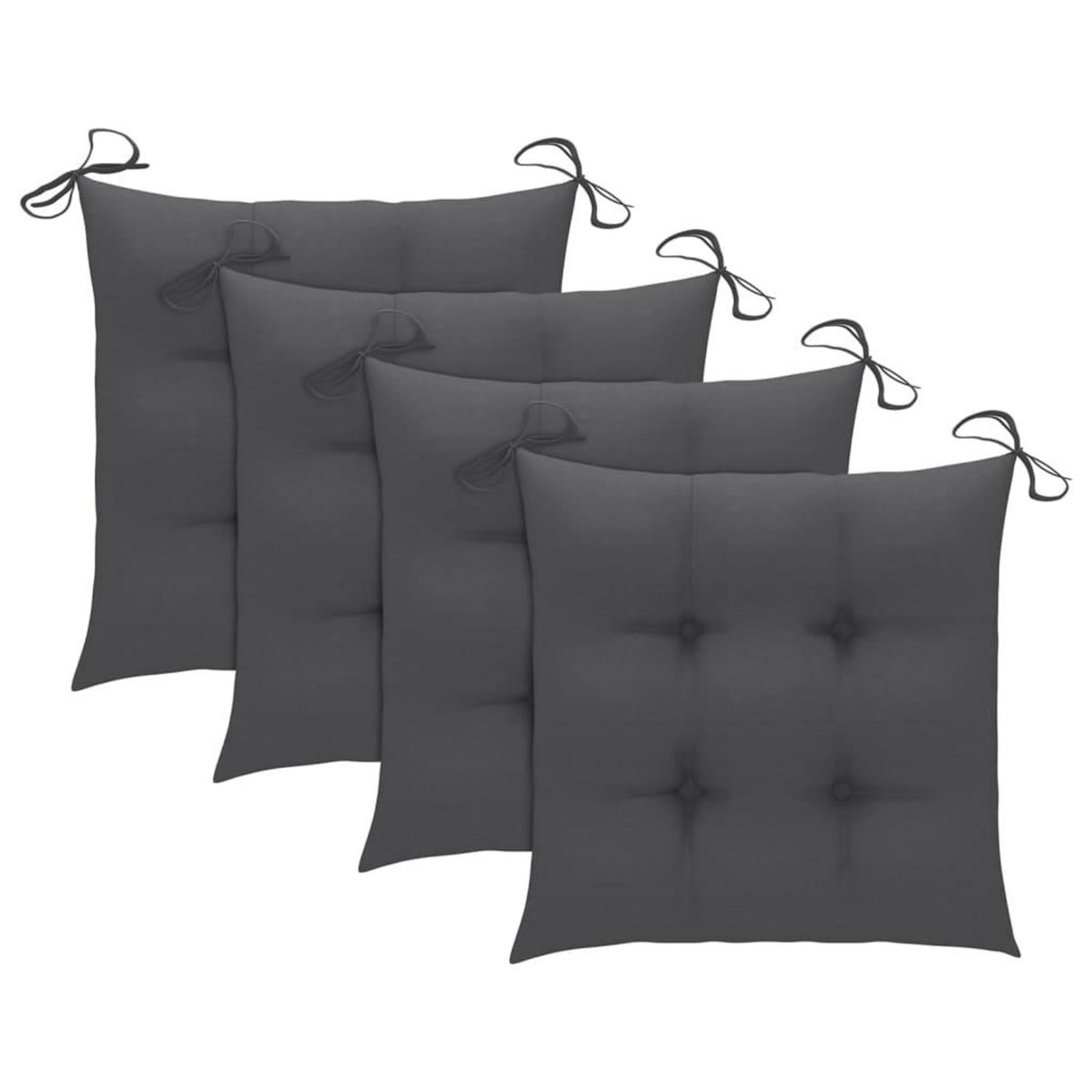 VIDAXL Chaises a manger d'exterieur lot de 4 et coussins Acacia massif