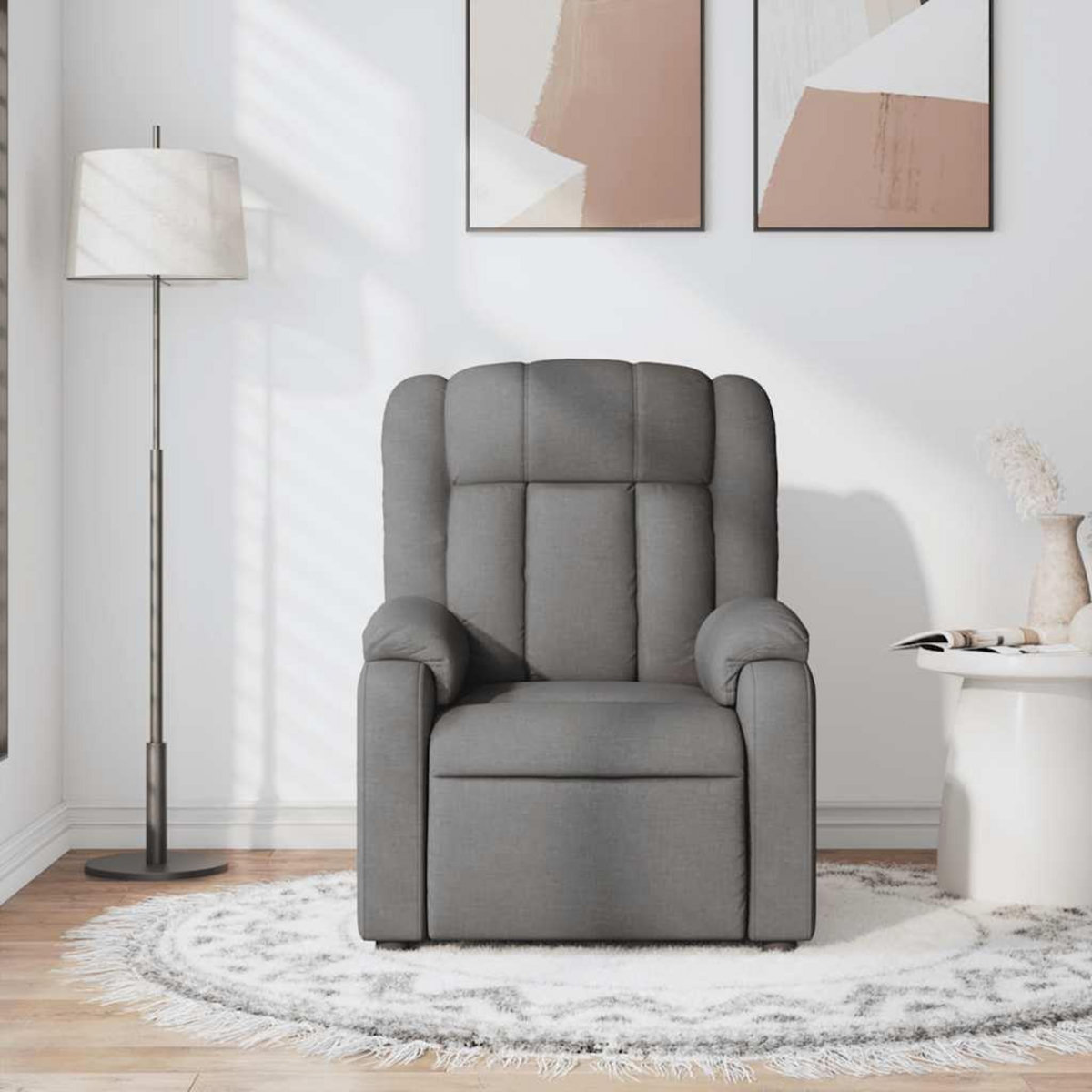 VIDAXL Fauteuil de massage inclinable Gris fonce Tissu