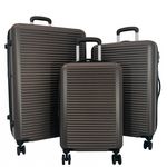 David Jones Lot 3 valises rigides dont 1 cabine TSA. Coloris disponibles : Noir, Marron