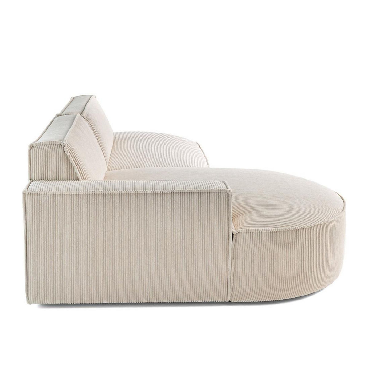 LISA DESIGN Spiaggia - canapé d'angle gauche - forme arrondie - 4 places - en velours côtelé