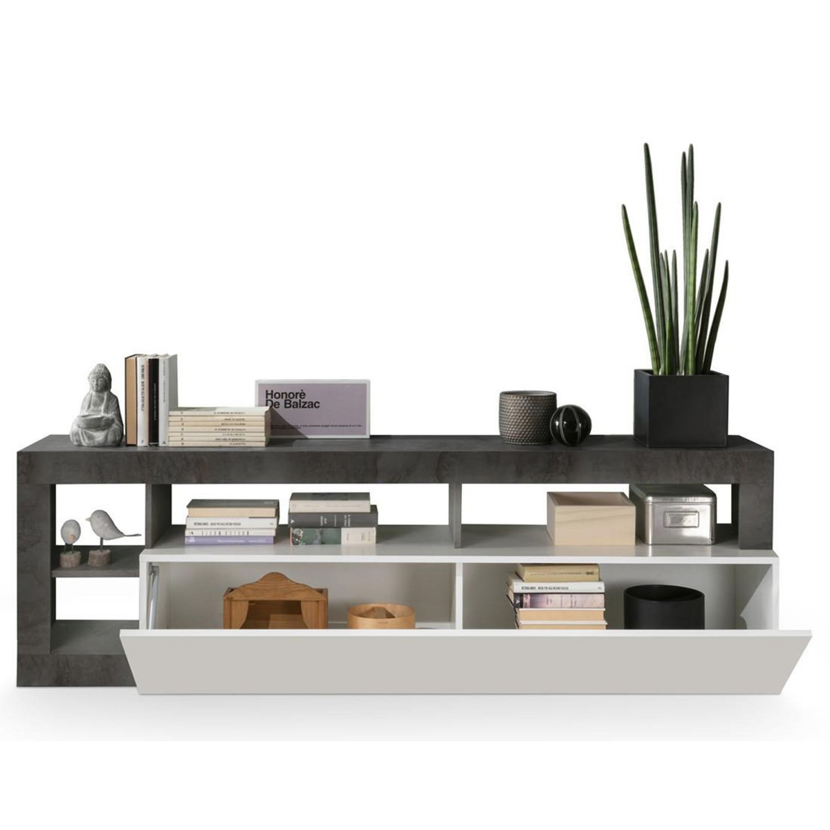 BEST MOBILIER Lou - meuble tv - 1 porte - 184 cm