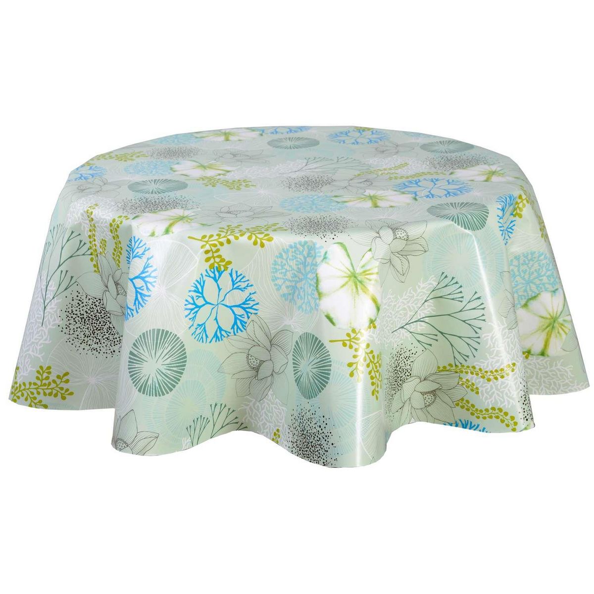 HABITABLE Nappe en toile cirée ronde Nofica - Diam. 135 cm - Vert