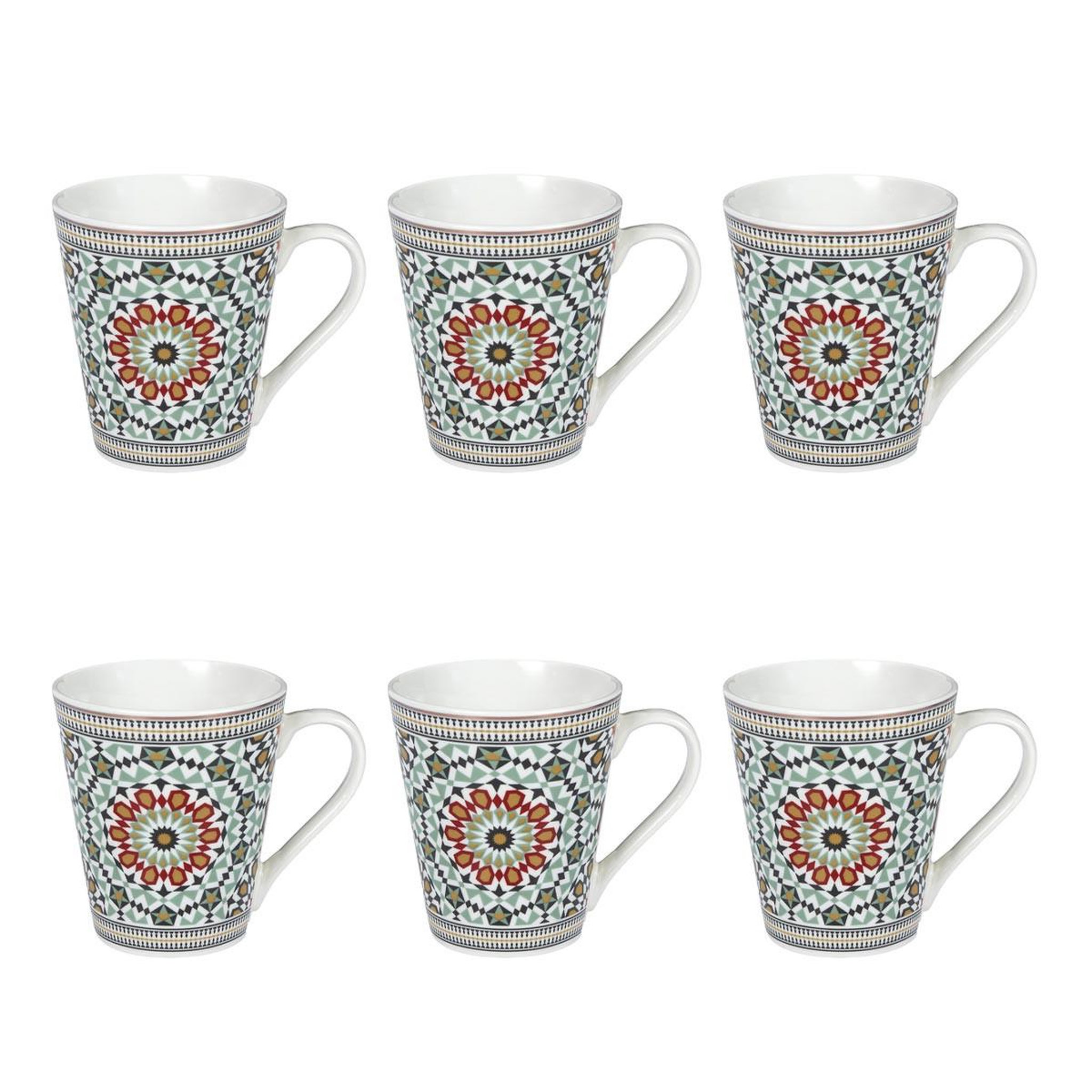 The Home Deco Factory Lot de 6 mugs  zahra  30cl multicolore