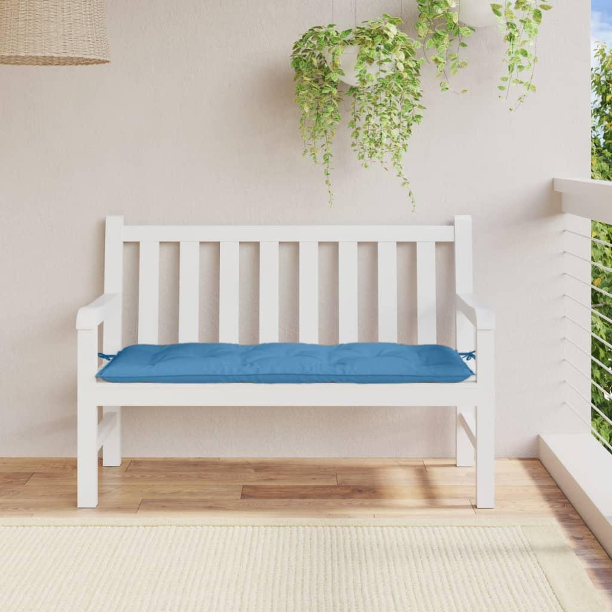 Voir la diapositive 3 : VIDAXL Coussin de banc de jardin bleu melange 120x50x7 cm tissu