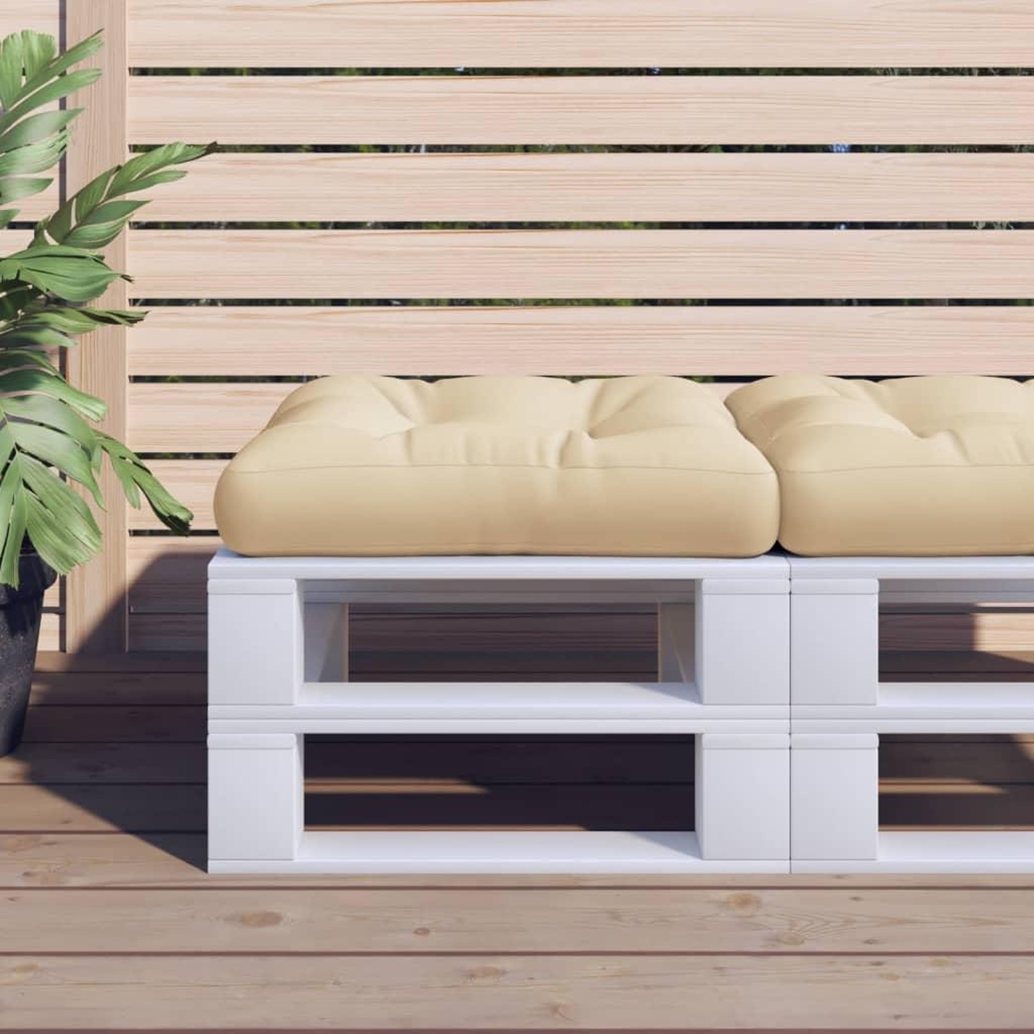 Voir la diapositive 1 : VIDAXL Coussin de palette beige 58x58x10 cm tissu