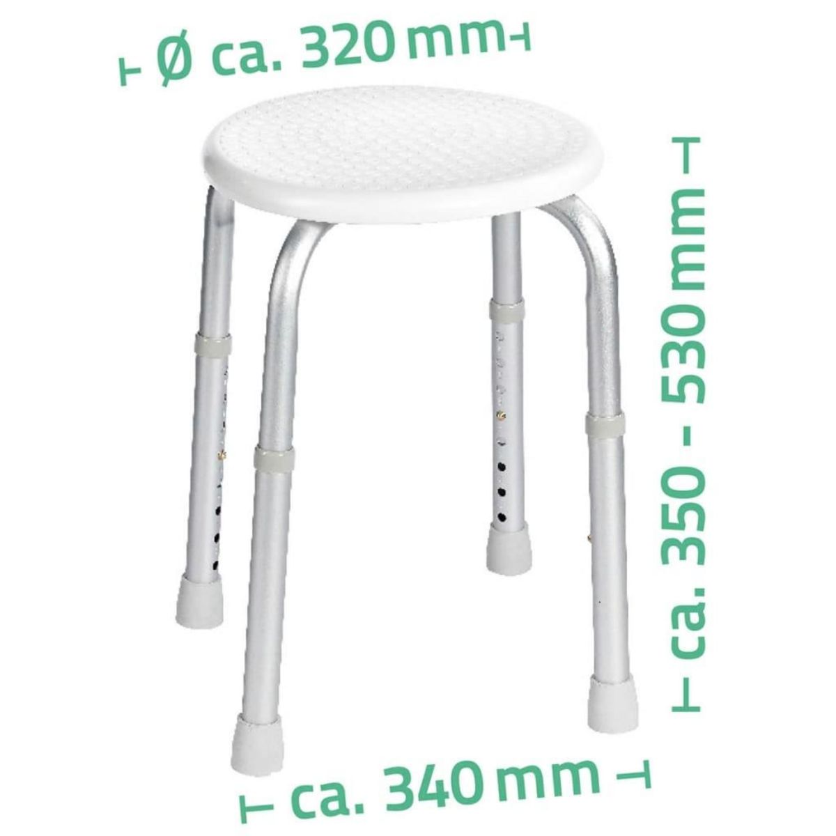 RIDDER RIDDER Tabouret de salle de bain rond Blanc 110 kg A00603101