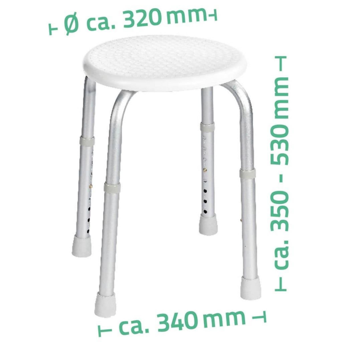 RIDDER RIDDER Tabouret de salle de bain rond Blanc 110 kg A00603101