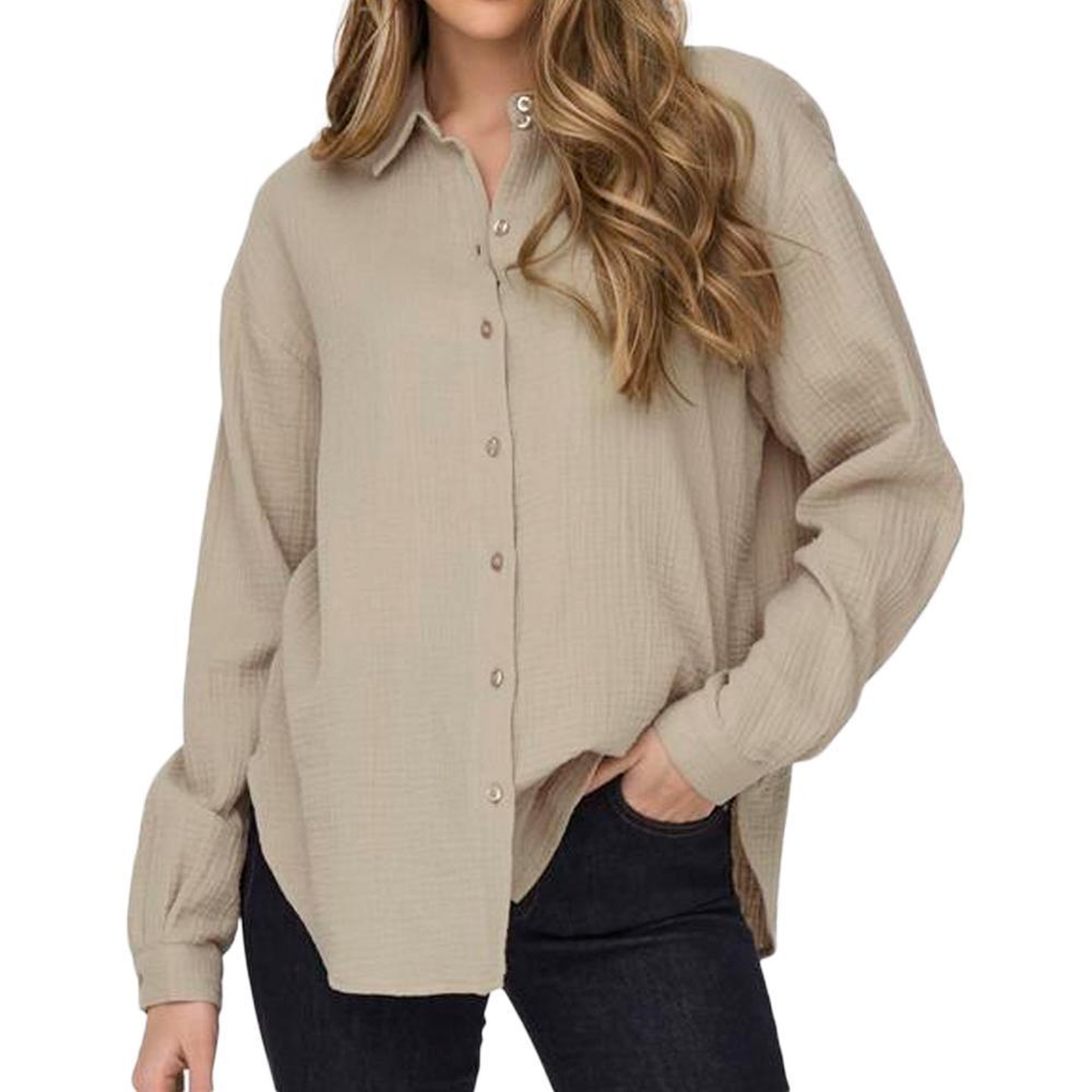 JACQUELINE DE YONG Chemise beige femme jdy theis. Coloris disponibles : Beige