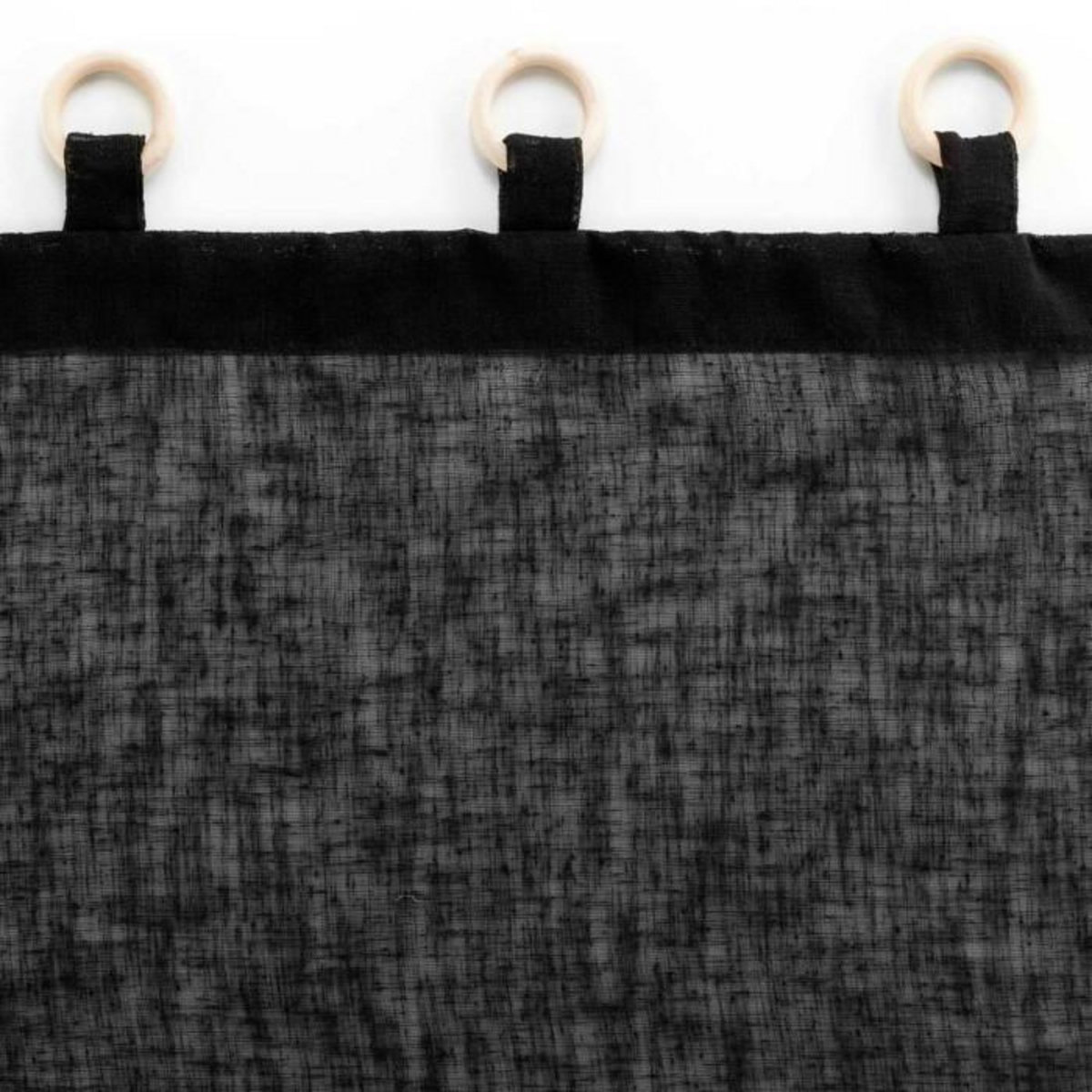 Paris Prix Rideau Voilage à Œillets  Minalisa  140x240cm Noir