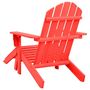Voir la diapositive 4 : VIDAXL Chaise de jardin Adirondack avec pouf Bois de sapin Rouge