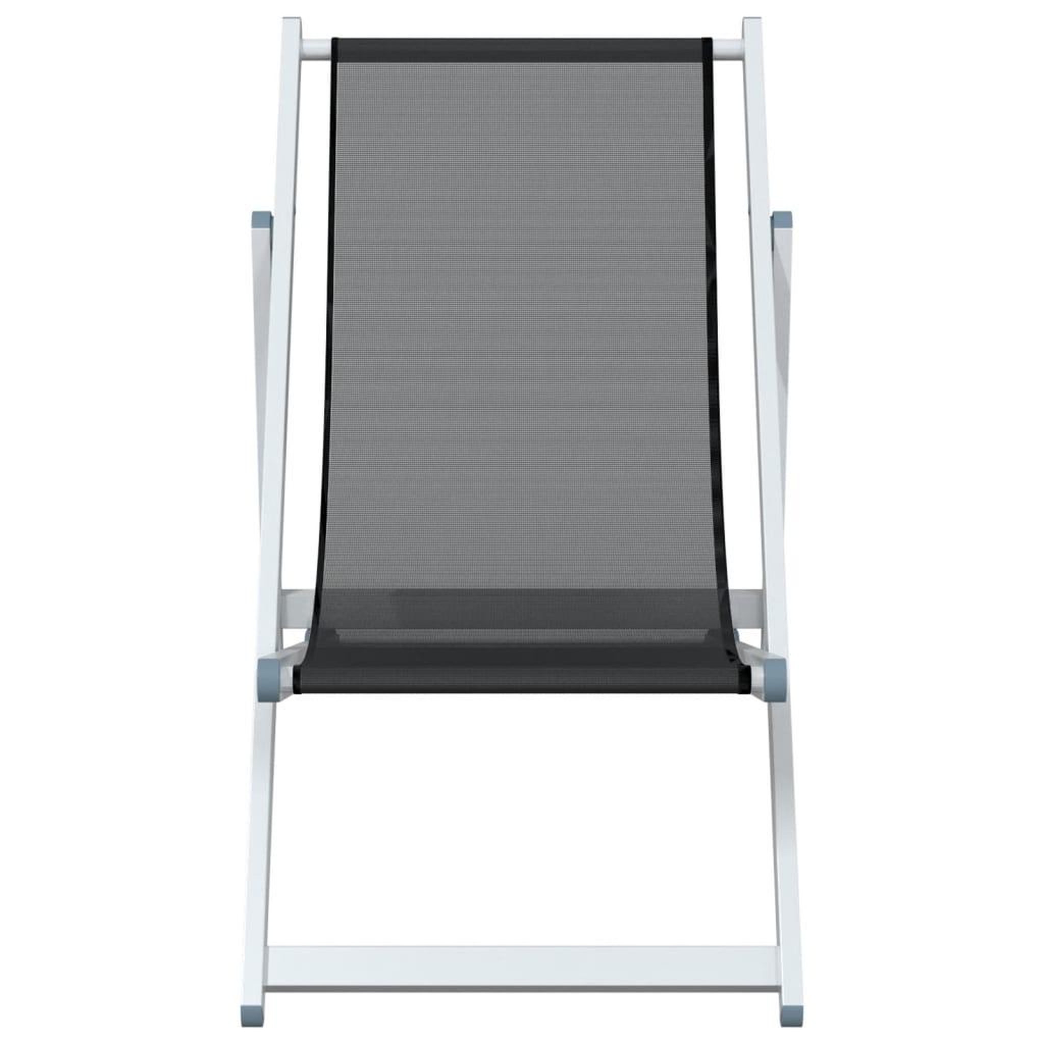 Voir la diapositive 4 : VIDAXL Chaises de plage pliantes lot de 2 gris aluminium et textilene