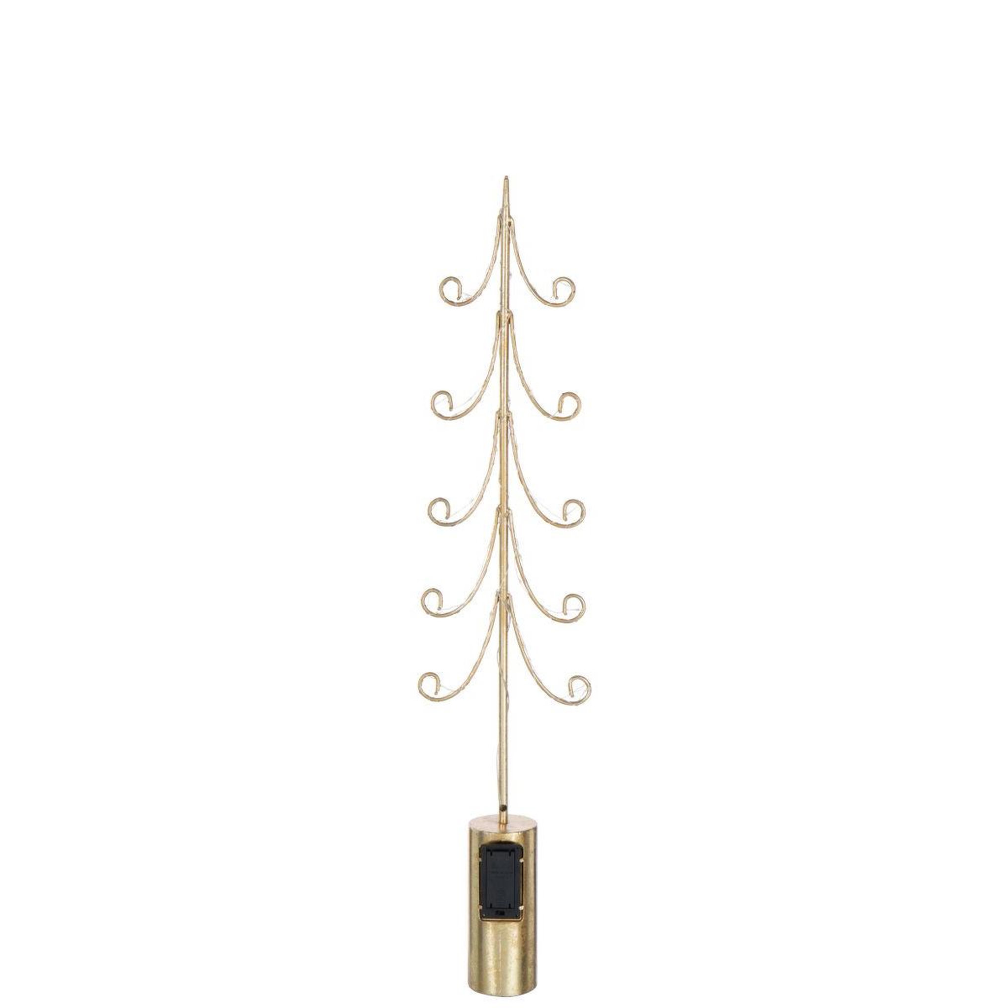 Voir la diapositive 3 : J-LINE Sapin à led en métal  cylindre  72cm doré
