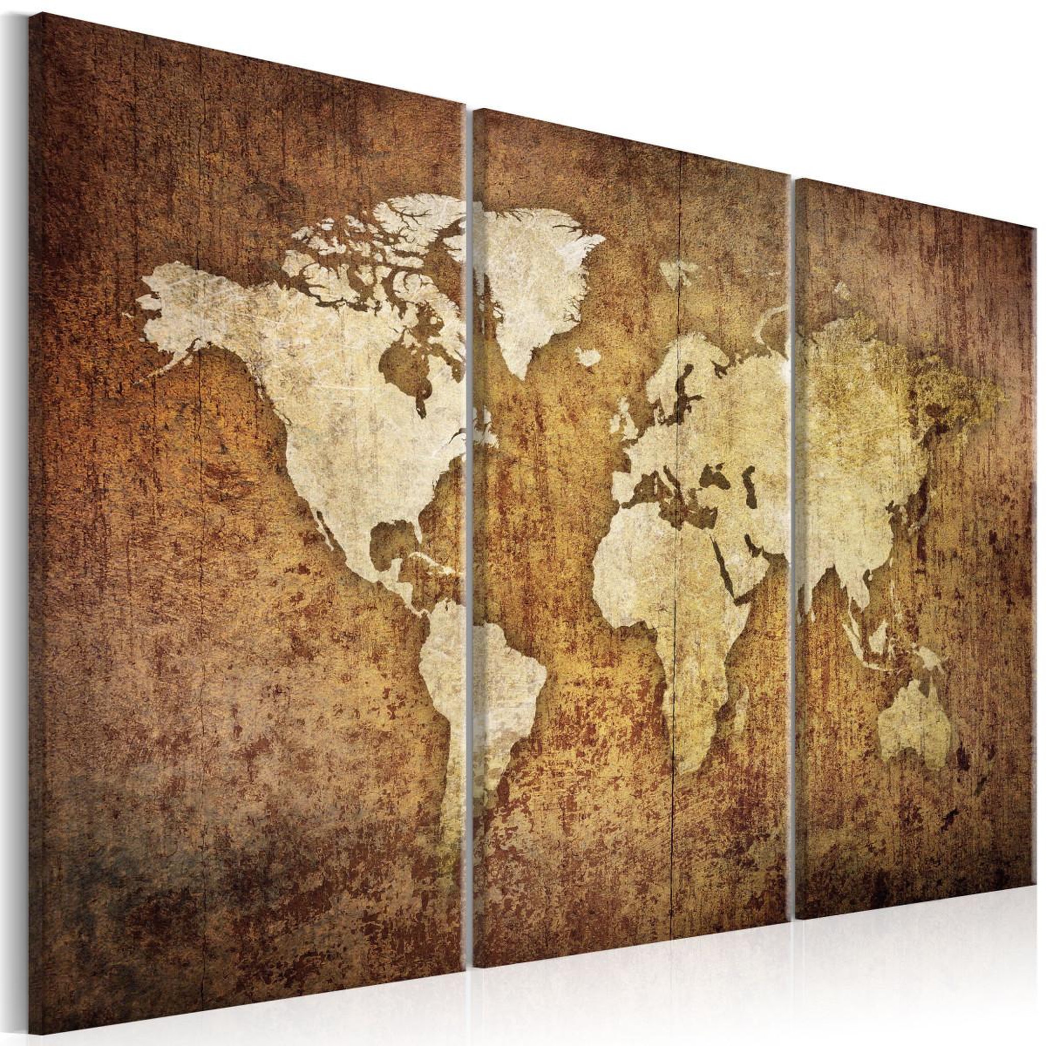 Paris Prix Tableau imprimé  world map : brown texture. Coloris disponibles : Multicolore