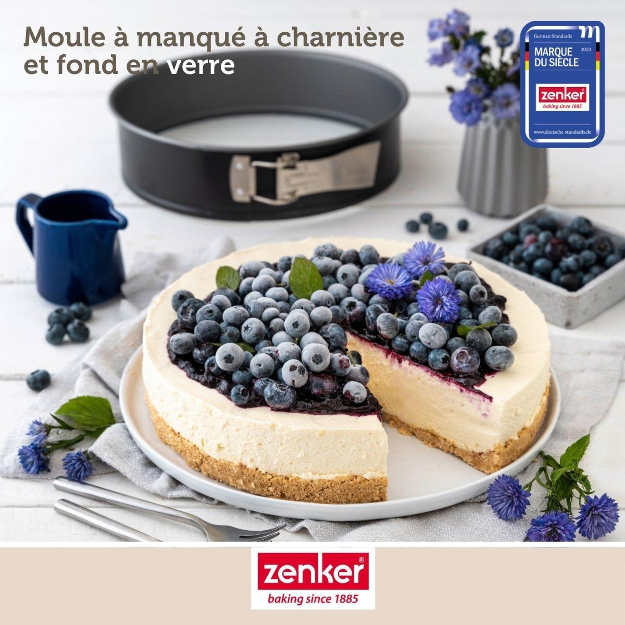 Voir la diapositive 2 : ZENKER Moule à manqué à charnière fond en verre 26 cm zenker energy