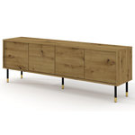 BEST MOBILIER Novara - meuble tv - 4 portes - 180 cm. Coloris disponibles : Bicolore, Noir