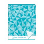 AUCHAN Cahier piqué 17x22cm 96 pages grands carreaux Seyes coloris alétoire motif triangles