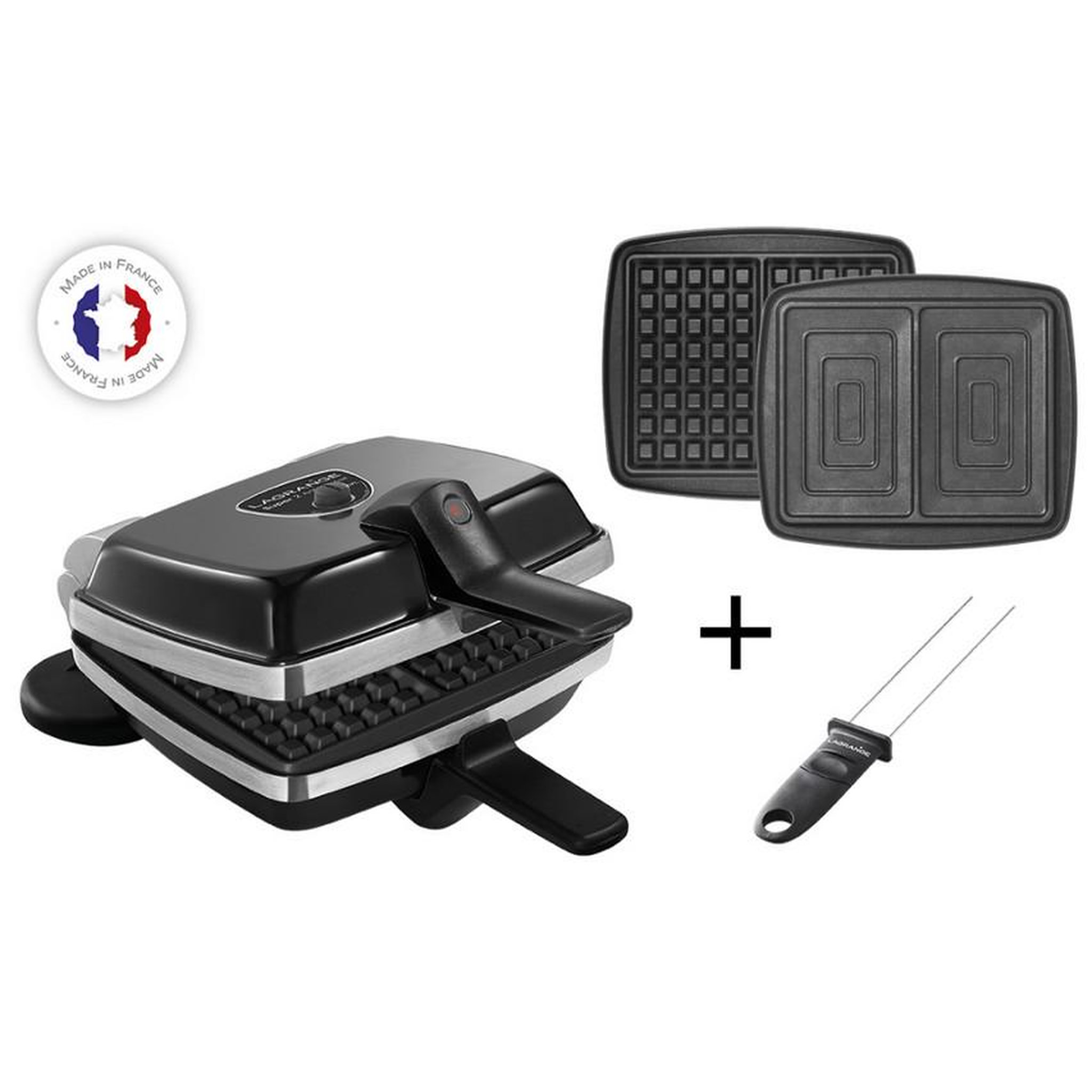 LAGRANGE Croque-gaufres 2 plaques 1000w noir - 039426