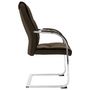 Voir la diapositive 3 : VIDAXL Chaise de bureau cantilever Marron Tissu