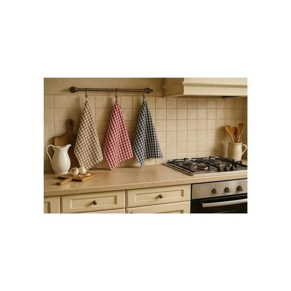 HOME LINGE PASSION Lot de 6 torchons essuie-mains - HOME LINGE PASSION - 100% Coton - 45 x 60 cm - Multicolore