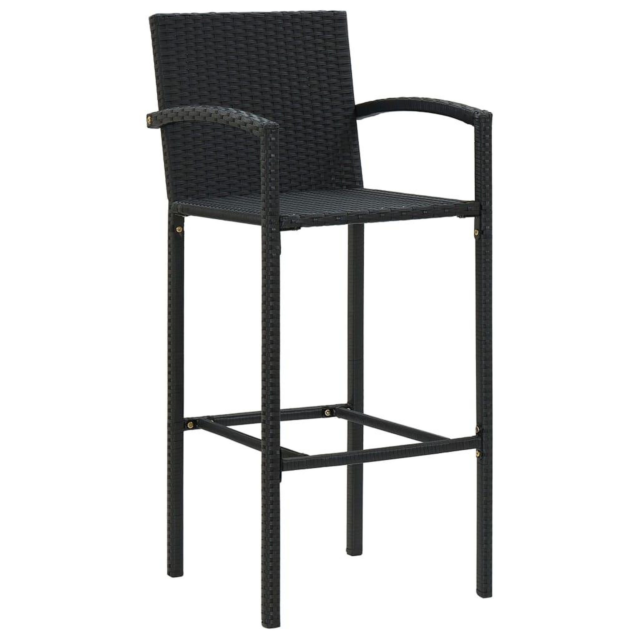 Voir la diapositive 4 : VIDAXL Ensemble de bar d'exterieur 3 pcs accoudoir Resine tressee Noir
