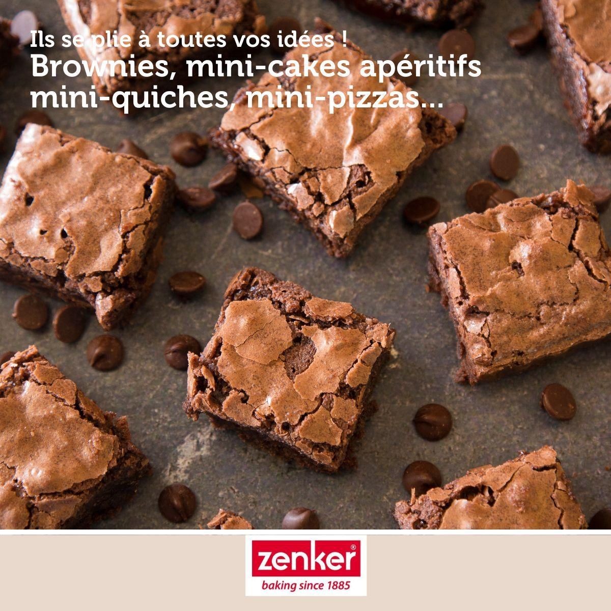 ZENKER Moule à gâteaux 12 carrés en silicone fibre de verre Zenker