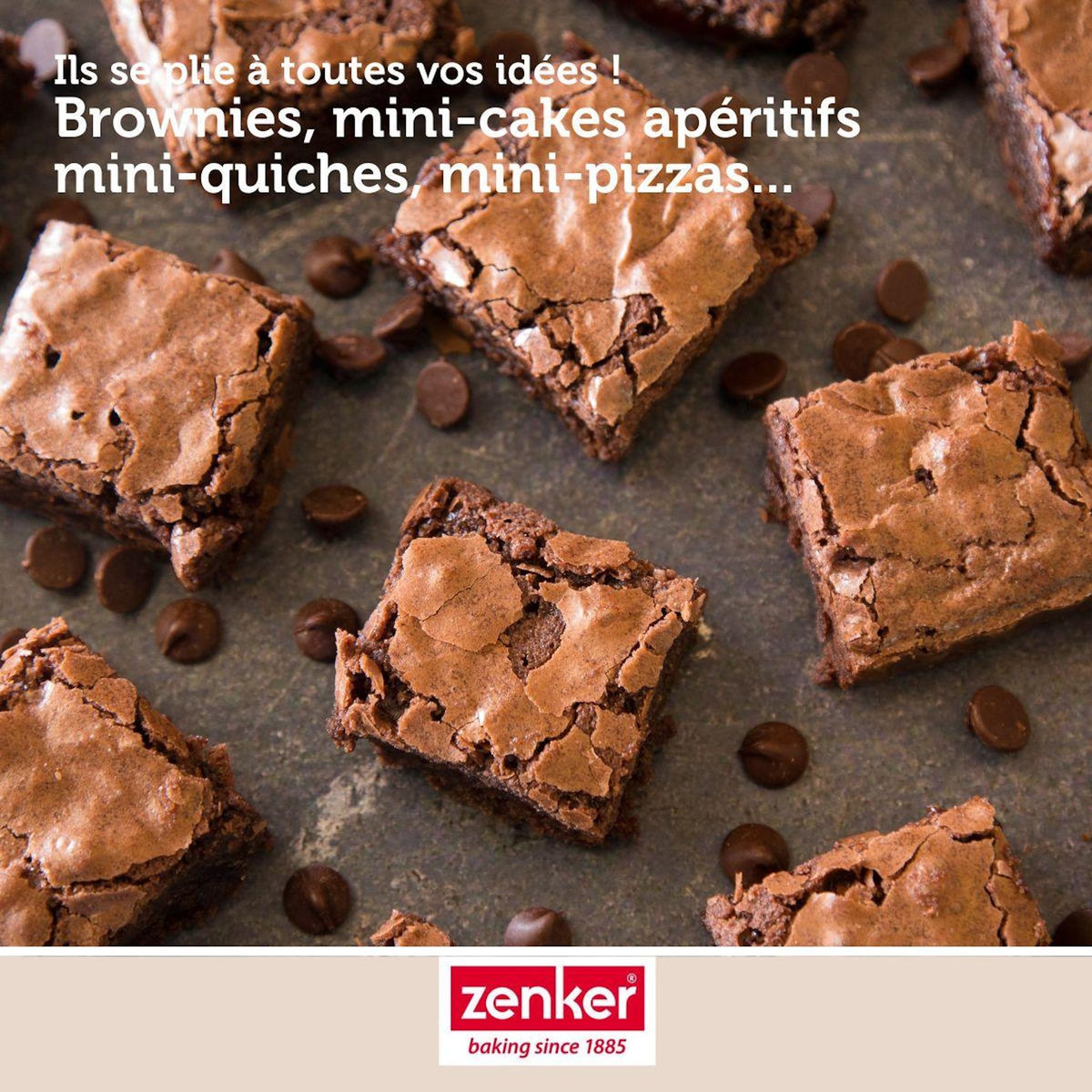 ZENKER Moule à gâteaux 12 carrés en silicone fibre de verre Zenker