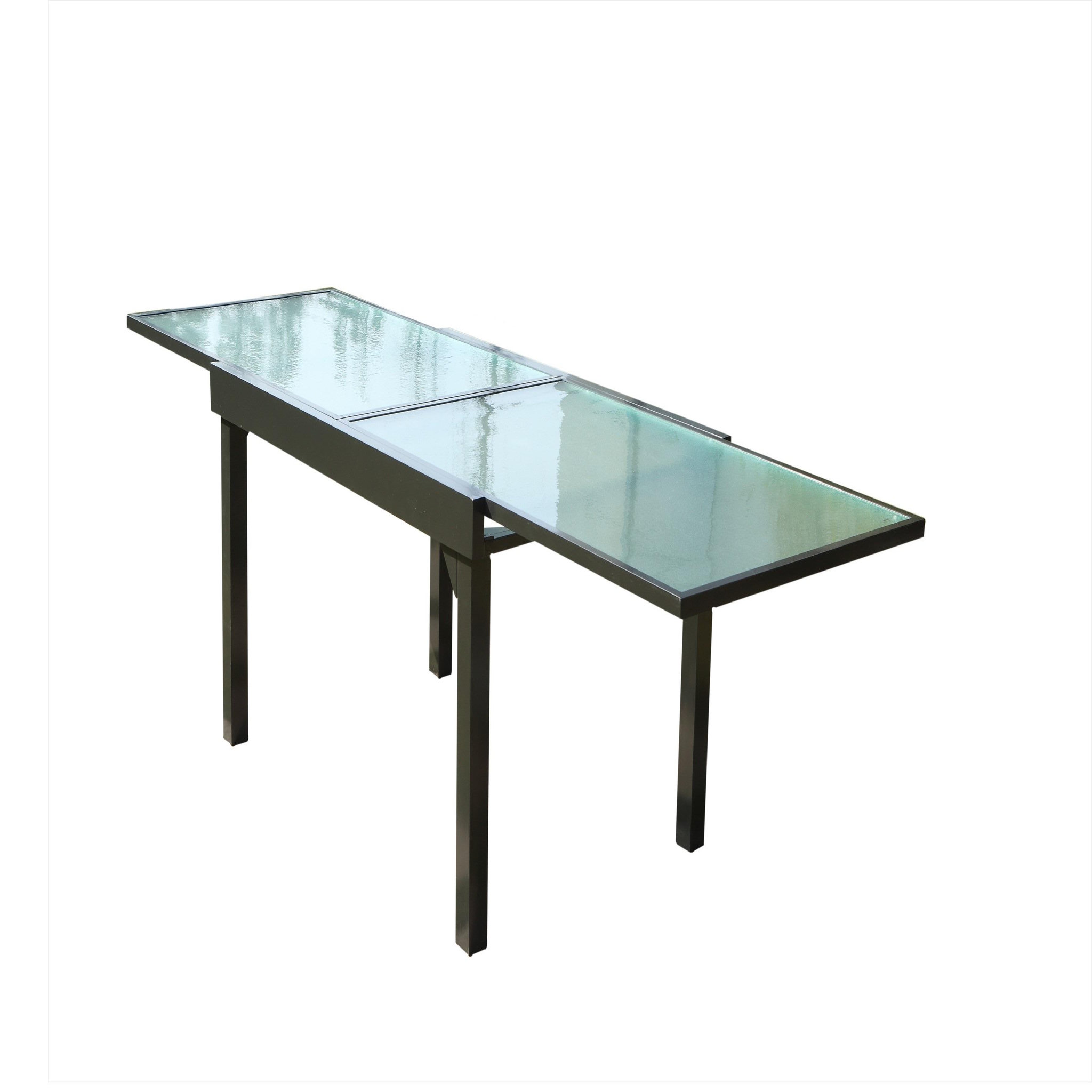 CONCEPT USINE Table de jardin extensible en aluminium grise BRESCIA