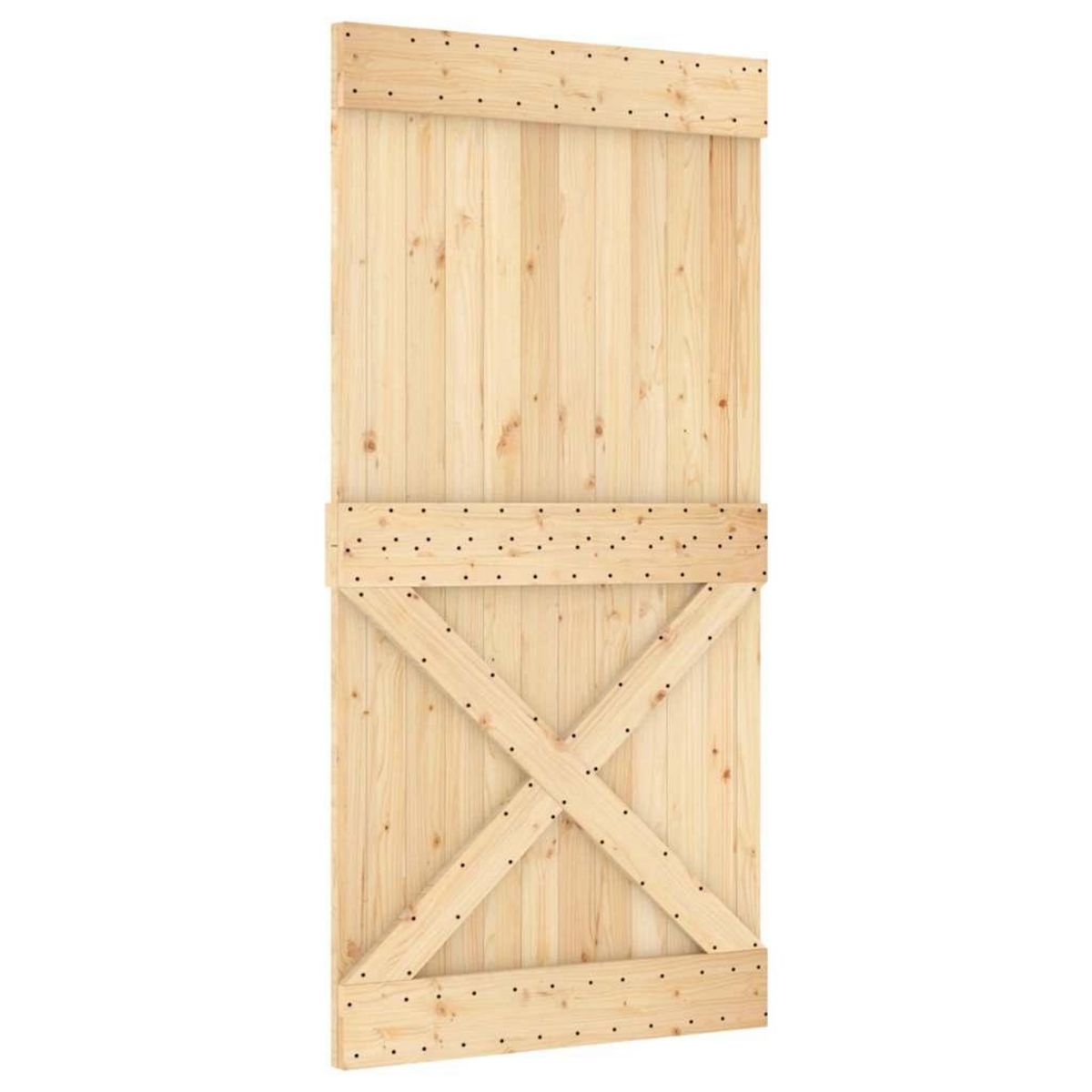 VIDAXL Porte coulissante et kit de quincaillerie 100x210 cm pin massif