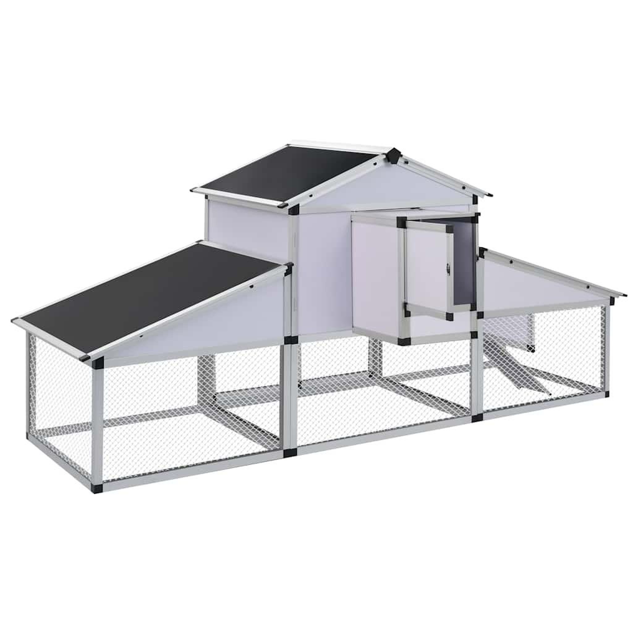 Voir la diapositive 4 : VIDAXL Poulailler avec rampes et nichoir aluminium